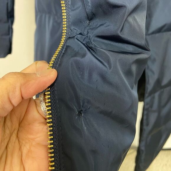 Cole Haan navy blue feather down hooded winter coat size XS - Picture 9 of 14